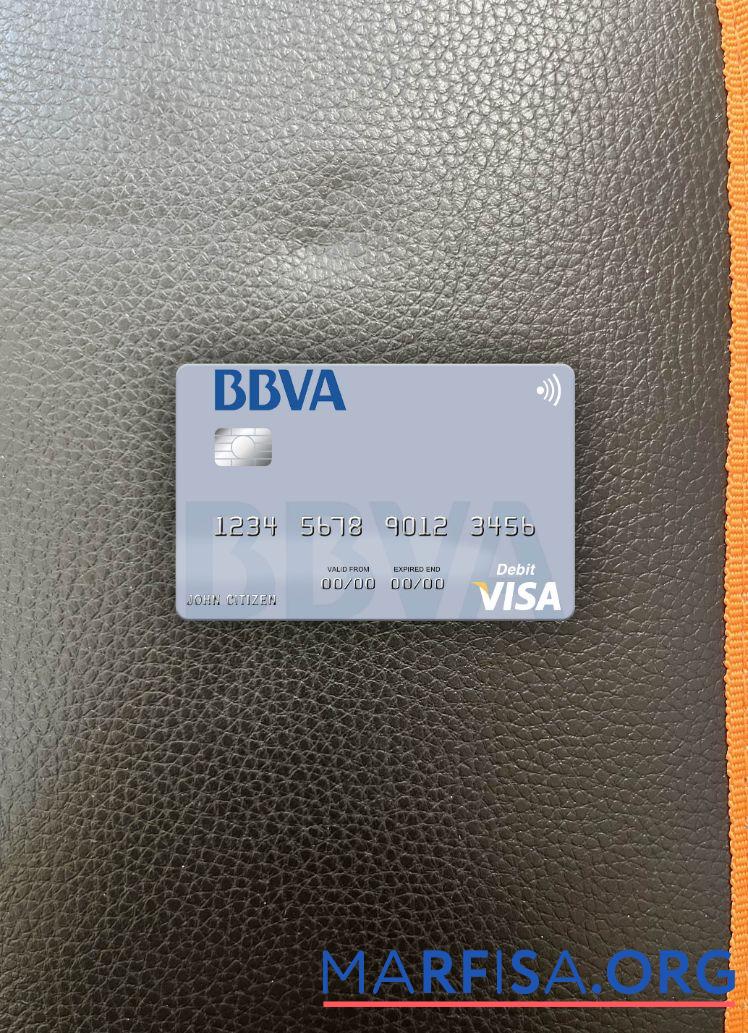 Blank Paraguay Banco BBVA Bank visa debit card photolook front download for verification